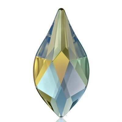 Crystal Iridescent Green F | 7.5mm | 2205 Swarovski Flame Flat Back